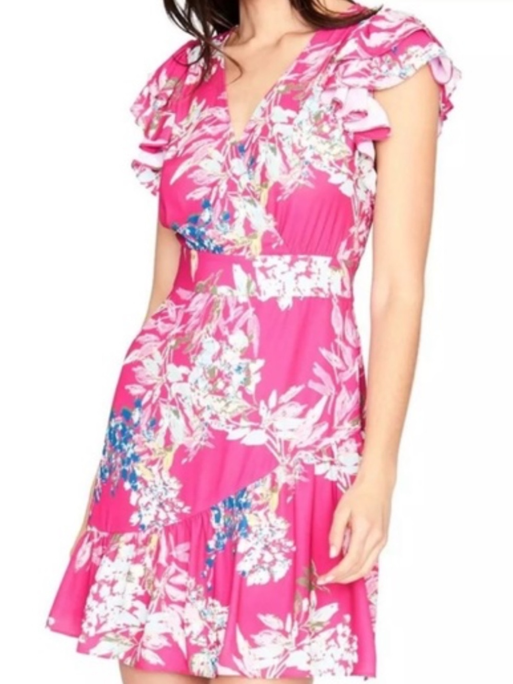 RACHEL Rachel Roy Pink Floral Wrap Dress